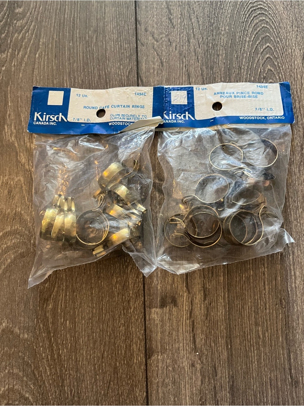 Vintage Kirsch Brass Finish Cafe Curtain Rings
